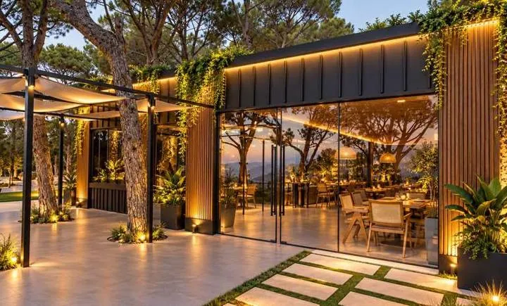 SLY Lounge in Aley, outdoor hospitality space with pergola