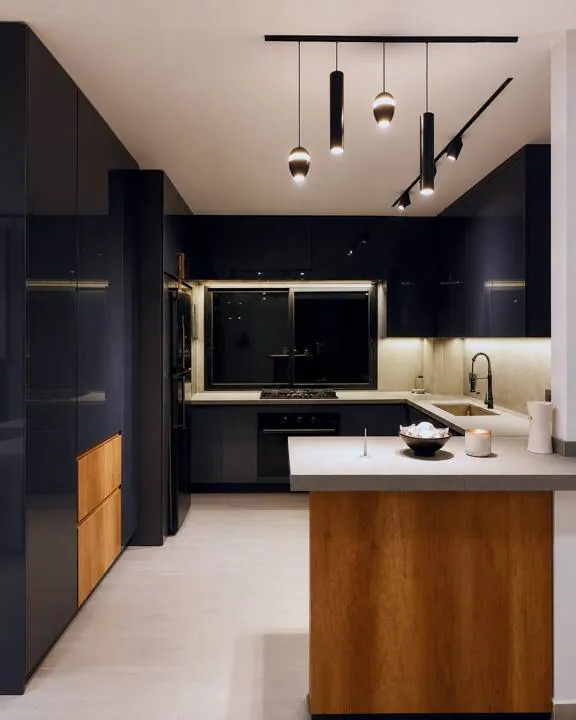 Custom kitchen in wood and aluminium, Aley